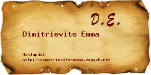 Dimitrievits Emma névjegykártya